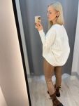 BY O LA LA! PUDEŁKOWA BLUZA Z FRĘDZLAMI ŚMIETANA - 5