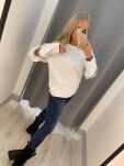 BY O LA LA! DRESOWA BLUZA Z KAMIENIAMI BIAŁA - 5