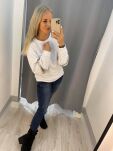 BY O LA LA! DRESOWA BLUZA Z KAMIENIAMI BIAŁA - 4