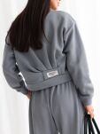 BY O LA LA!  BLUZA Z MARSZCZENIEM Z TYŁU SZARA - 2