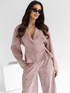 BY O LA LA...! TALIOWANA MARYNARKA SZTRUKSOWA RÓŻ