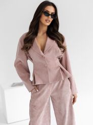 BY O LA LA...! TALIOWANA MARYNARKA SZTRUKSOWA RÓŻ