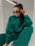 LA MILLA KOMPLET DRESOWY BLUZA + SPODNIE WIDE LEG BUTELKOWA ZIELEŃ - 6