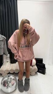 LA MILLA BLUZA POLAROWA ZE STÓJKĄ PUDROWY RÓŻ