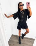 LA MILLA BAWEŁNIANY KLASYCZNY T-SHIRT OVERSIZE CZARNY - 5