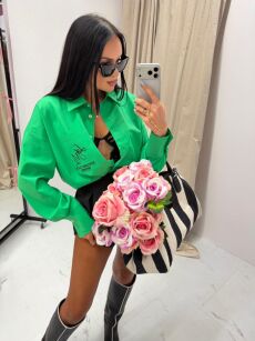 LA MILLA KOSZULA OVERSIZE STYLISH CLUB ZIELONA