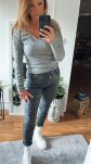 BY O LA LA! SPODNIE ECO SKÓRA ZIP GRAFIT - 2