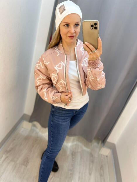 BY O LA LA! KURTKA BOMBERKA LOL PUDROWY RÓŻ