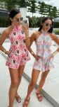 LA MILLA KOMPLET BLUZKA/CHUSTA + SZORTY TULIP MALINA/CZERŃ/MULTICOLOR - 8