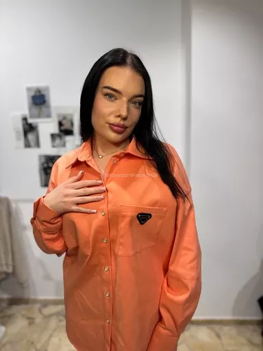 LA MILLA KOSZULA Z TRÓJKĄTNYM LOGO POMARAŃCZOWA