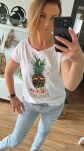 BY O LA LA! BLUZKA T-SHIRT ANANAS BIAŁA - 2