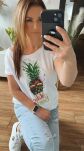 BY O LA LA! BLUZKA T-SHIRT ANANAS BIAŁA - 4