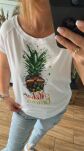 BY O LA LA! BLUZKA T-SHIRT ANANAS BIAŁA - 5
