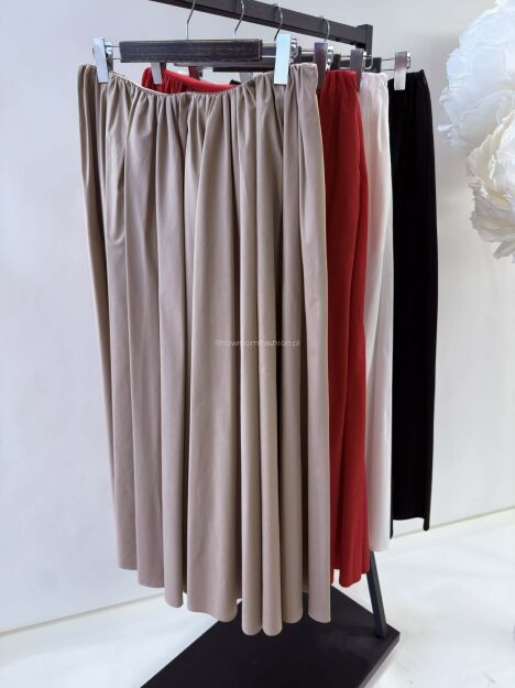 BY O LA LA! ROZKLOSZOWANA SPÓDNICA MAXI RED KISS (CZERWONA)