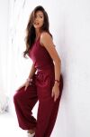 BY O LA LA! DRESOWE SPODNIE NEW FASHION MERLOT (BORDO) - 2