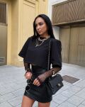 LA MILLA SPÓDNICA MINI Z ECO SKÓRY CZARNA - 3
