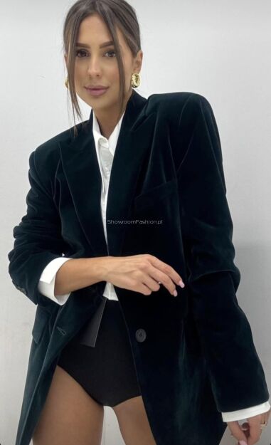 EMO MARYNARKA WELUROWA ZIELONA