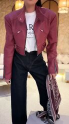 LA MILLA SPODNIE JEANSY PRZESZYCIE GRANAT