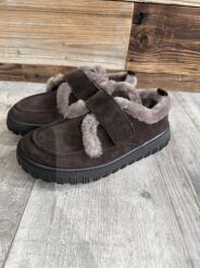 BY O LA LA! BUTY BOTKI Z FUTERKIEM ESPRESSO