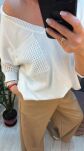 BY O LA LA...! SWETER Z AŻUROWYM KAPTUREM BIAŁY - 2