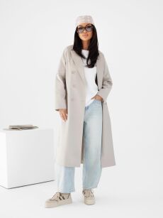 BY O LA LA! PŁASZCZ DWURZĘDOWY CLASSY BEŻ