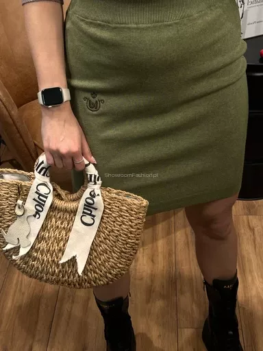 LADY DRAMA SPÓDNICA MINI Z LOGIEM KHAKI