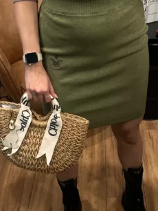LADY DRAMA SPÓDNICA MINI Z LOGIEM KHAKI