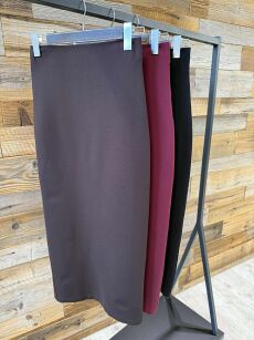 BY O LA LA! OŁÓWKOWA SPÓDNICA PUNTO BORDO (MERLOT)
