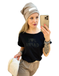 BY O LA LA...!  BLUZKA T-SHIRT LOL CAPRI CZARNY - 5