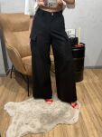 LADY DRAMA SPODNIE CARGO CZARNE - 2