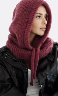 BY O LA LA...! BALACLAVA KOMINOKAPTUR MERLOT (BORDO)