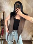 LA MILLA KAMIZELA OVERSIZE Z PASKAMI CZEKOLADA - 4