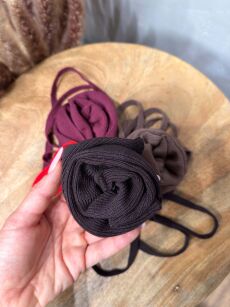 LADY DRAMA DZIANINOWY CHOKER RÓŻA MAROON (BRĄZ)