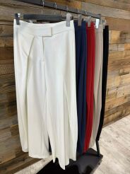 BY O LA LA! SPODNIE Z ZAKŁADKĄ RILEY CZARNE