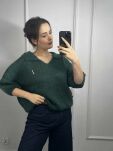 MINOUU SWETER POLO KID MOHER SZMARAGD - 4