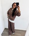 LA MILLA KOMPLET DRES BLUZA + SPODNIE W PASY BRĄZ - 3