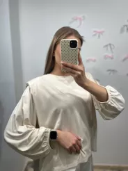 SEMPRE LEJĄCA BLUZKA Z PODUSZKAMI JASNY BEŻ