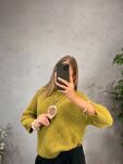 SWETER DAMSKI OVERSIZE Z BABY ALPAKĄ KAKTUS - 3