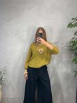 SWETER DAMSKI OVERSIZE Z BABY ALPAKĄ KAKTUS - 2