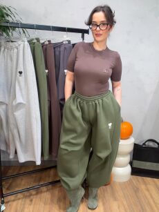 ROYAL CLUB SPODNIE DRESOWE OVERSIZE OLIWKA