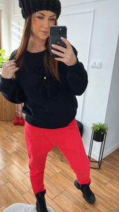 BY O LA LA...! DRESOWA BLUZA Z MISIEM CZARNA