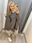 BY O LA LA! BLUZA Z PĘKNIĘCIEM POPIEL UNI - 3
