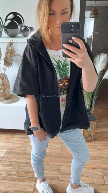 BY O LA LA! DRESOWA BLUZA NIETOPERZ CZARNA