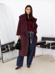 BY O LA LA! OVERSIZOWY PŁASZCZ FUTERKO BORDO (MERLOT) - 3