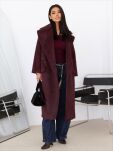 BY O LA LA! OVERSIZOWY PŁASZCZ FUTERKO BORDO (MERLOT) - 5