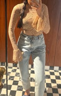 LA MILLA SPODNIE JEANSY MOM FIT NIEBIESKIE