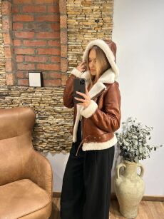 RAMONESKA KOŻUSZEK GŁADKI ESTELLE CAMEL