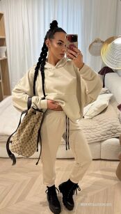 LA MILLA BLUZA OVERSIZE KANGURKA BEŻ