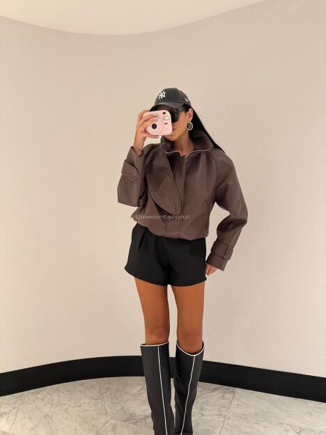 LA MILLA KURTKA BOMBER ODPINANĄ STÓJKĄ IZZY BRĄZ