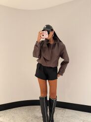 LA MILLA KURTKA BOMBER ODPINANĄ STÓJKĄ IZZY BRĄZ